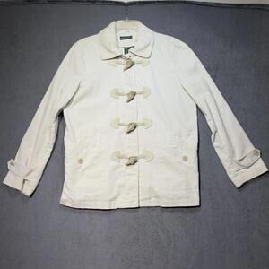 Lauren Jeans Co Ralph Lauren Toggle Duffle Jacket Cream Women’s L Corduroy READ